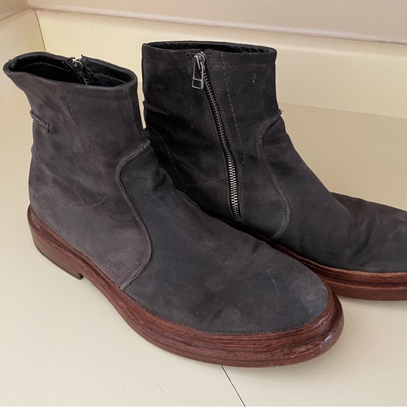 Untamed Street York Lava Grey suede welted laceless men’s boots size 12 - Picture 1 of 5